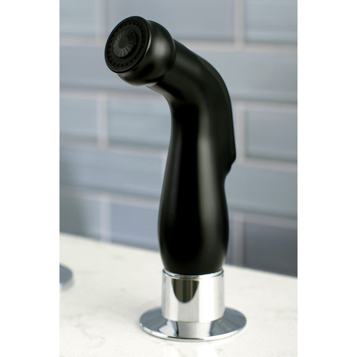 Continental LS8717CTLSP Single-Handle 2-Hole Deck Mount Kitchen Faucet with Side Sprayer, Matte Black/Polished Chrome