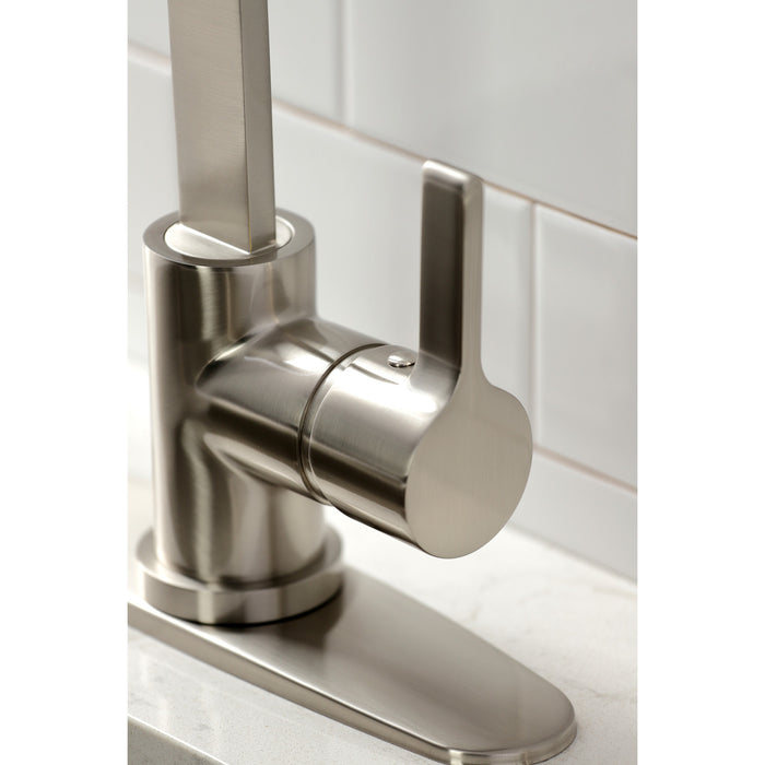 Continental LS8718CTLBS Single-Handle 1-or-3 Hole Deck Mount Kitchen Faucet with Brass Side Sprayer, Brushed Nickel