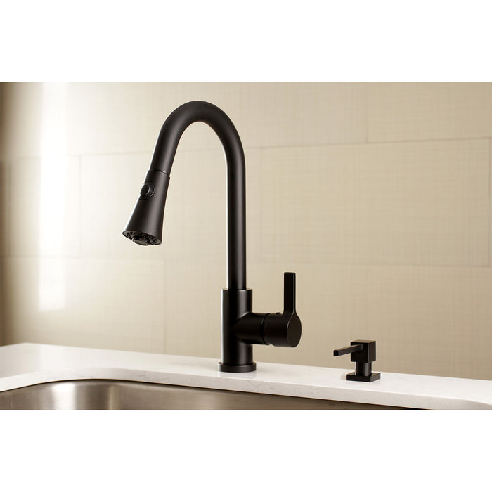 Continental LS8720CTL Single-Handle Pull-Down Kitchen Faucet, Matte Black