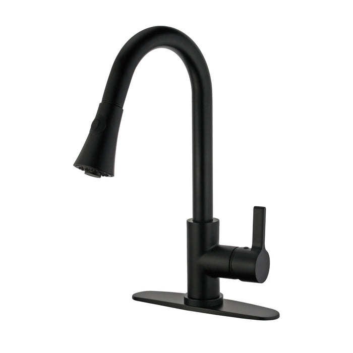 Continental LS8720CTL Single-Handle Pull-Down Kitchen Faucet, Matte Black