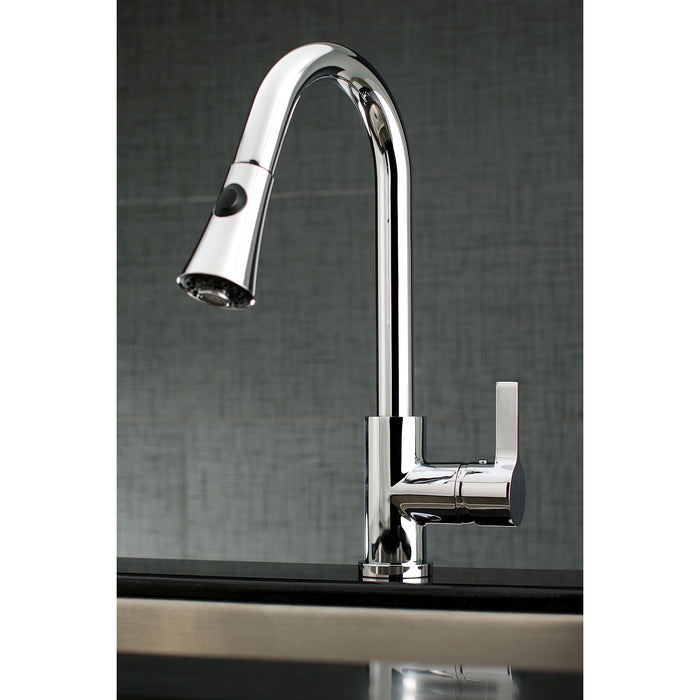 Continental LS8721CTL Single-Handle Pull-Down Kitchen Faucet, Polished Chrome