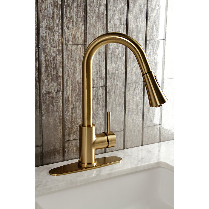 Concord LS8723DL Single-Handle Pull-Down Kitchen Faucet, Brushed Brass