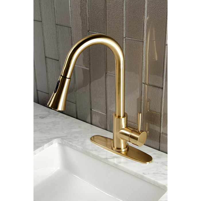 Concord LS8723DL Single-Handle Pull-Down Kitchen Faucet, Brushed Brass