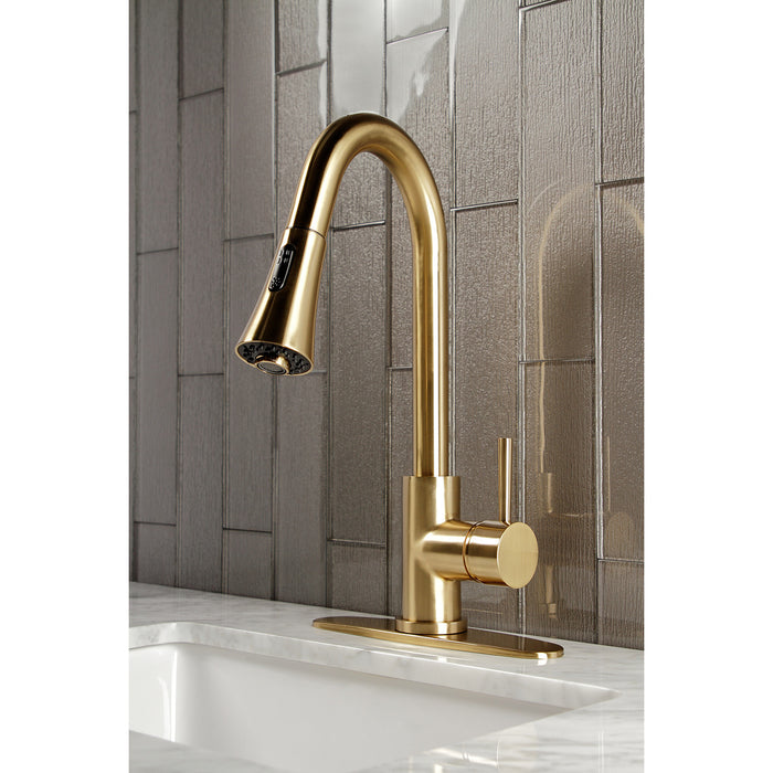 Concord LS8723DL Single-Handle Pull-Down Kitchen Faucet, Brushed Brass