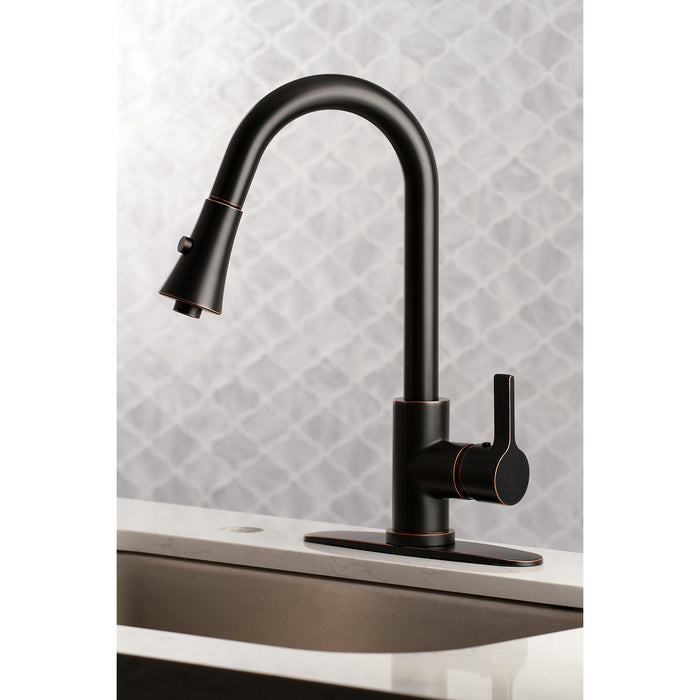 Continental LS8726CTL Single-Handle Pull-Down Kitchen Faucet, Naples Bronze