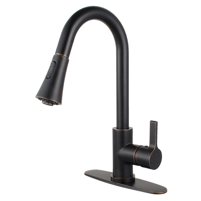 Continental LS8726CTL Single-Handle Pull-Down Kitchen Faucet, Naples Bronze