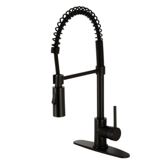 Concord LS8770DL Single-Handle 1-Hole Deck Mount Pre-Rinse Kitchen Faucet, Matte Black