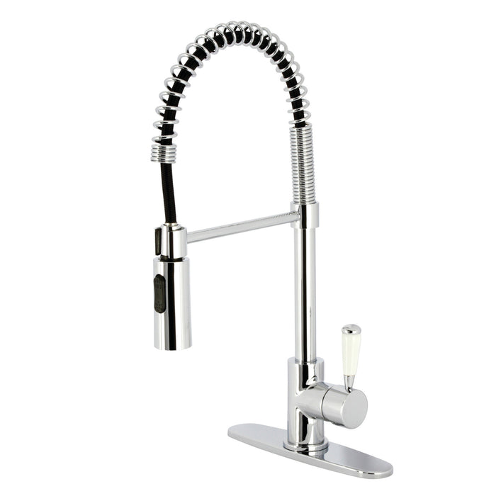 Paris LS8771DPL Single-Handle 1-Hole Deck Mount Pre-Rinse Kitchen Faucet, Polished Chrome