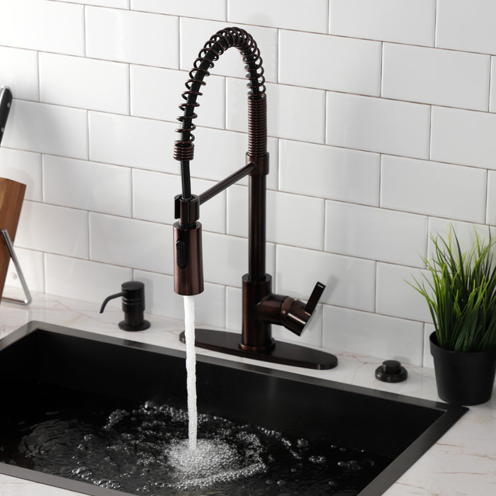 Continental LS8775CTL Single-Handle 1-Hole Deck Mount Pre-Rinse Kitchen Faucet, Oil Rubbed Bronze