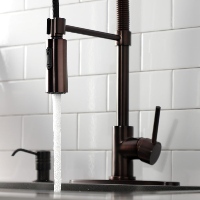 Concord LS8775DL Single-Handle 1-Hole Deck Mount Pre-Rinse Kitchen Faucet, Oil Rubbed Bronze