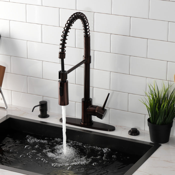 New York LS8775NYL Single-Handle 1-Hole Deck Mount Pre-Rinse Kitchen Faucet, Oil Rubbed Bronze