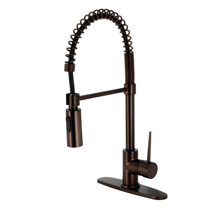 New York LS8775NYL Single-Handle 1-Hole Deck Mount Pre-Rinse Kitchen Faucet, Oil Rubbed Bronze