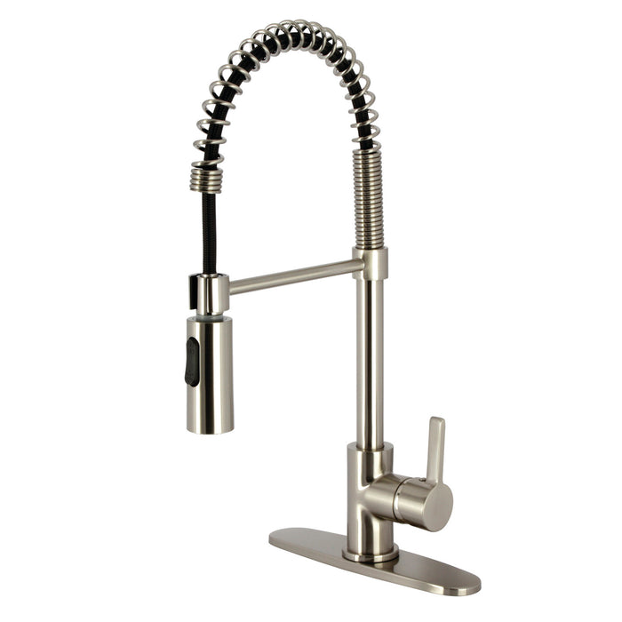 Continental LS8778CTL Single-Handle 1-Hole Deck Mount Pre-Rinse Kitchen Faucet, Brushed Nickel