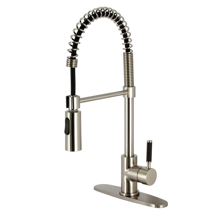 Kaiser LS8778DKL Single-Handle 1-Hole Deck Mount Pre-Rinse Kitchen Faucet, Brushed Nickel