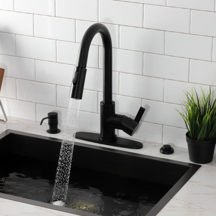 Continental LS8780CTL Single-Handle Pull-Down Kitchen Faucet, Matte Black