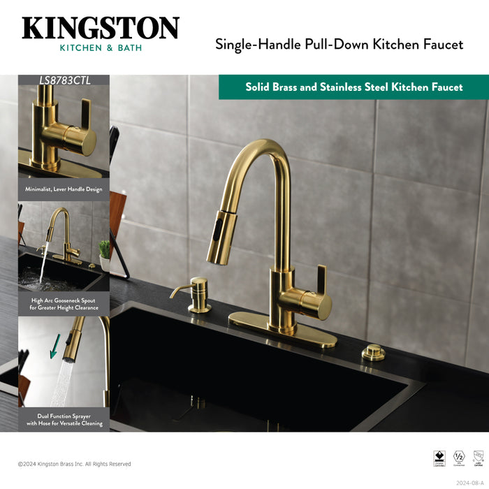 Continental LS8788CTL Single-Handle Pull-Down Kitchen Faucet, Brushed Nickel