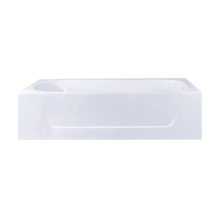 Aqua Eden VCTAP603015R 60-Inch Cast Iron Rectangular 3-Wall Alcove Tub, Right Drain Hole, White