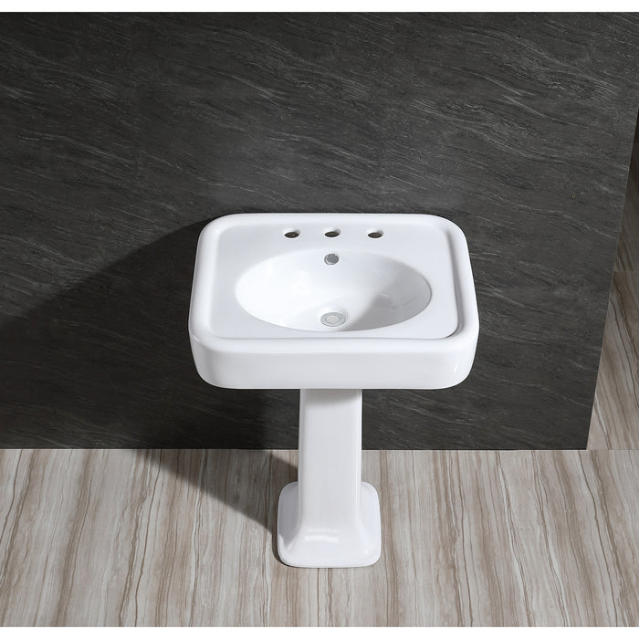 Robert VPB2268 Pedestal Sink, White