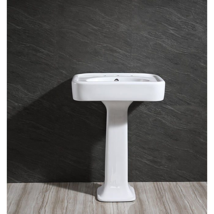 Robert VPB2268 Pedestal Sink, White