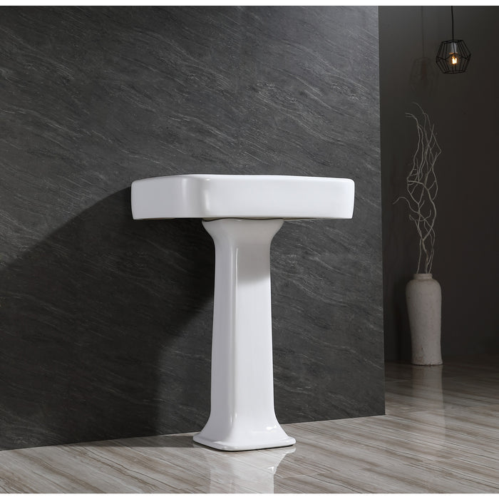 Robert VPB2268 Pedestal Sink, White