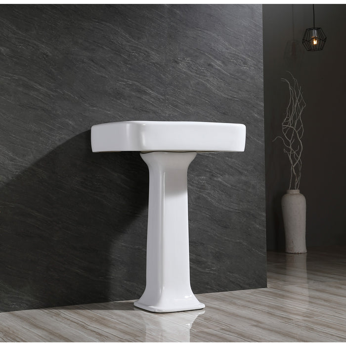 Robert VPB226P Pedestal Sink Base, White