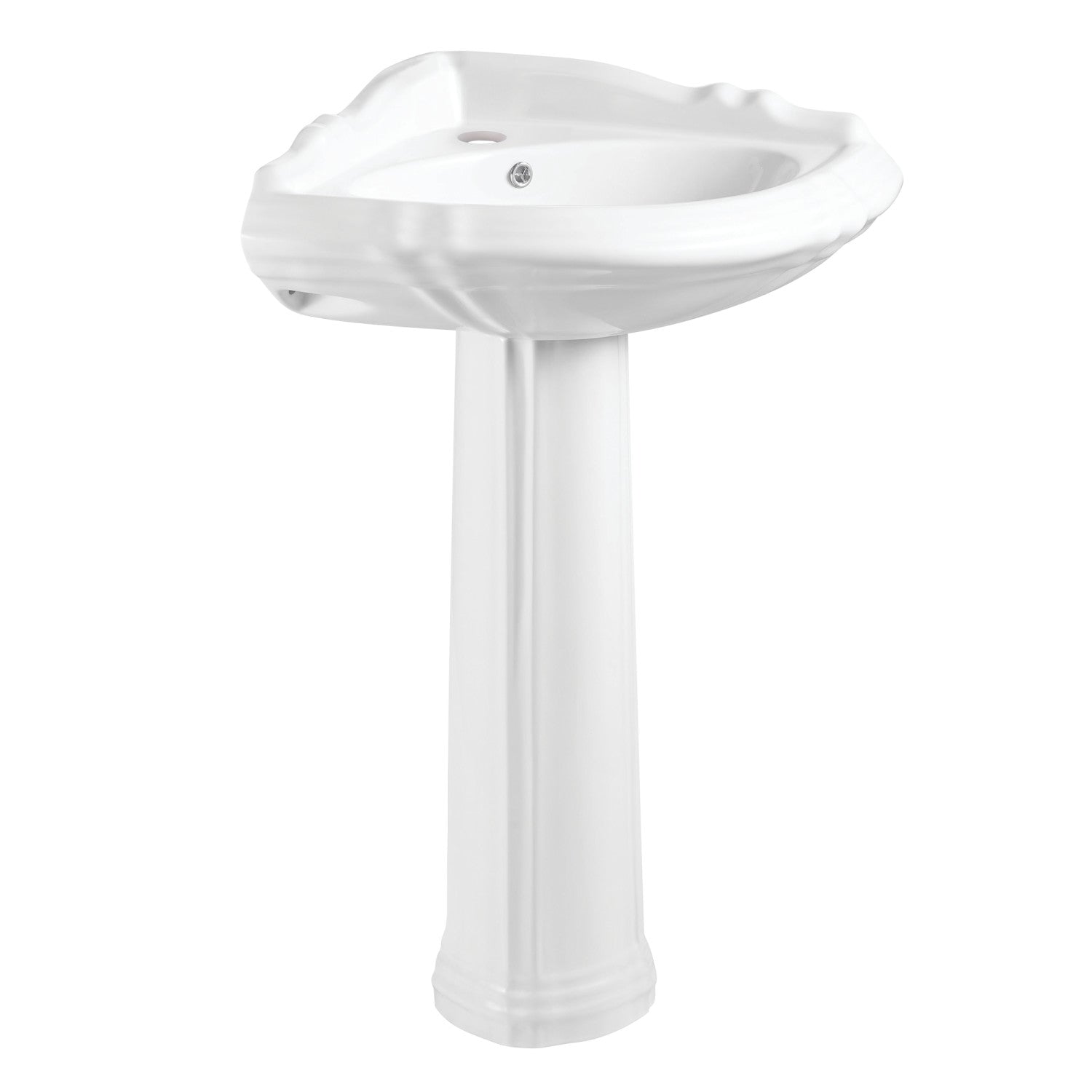 Cornice 22 in. Pedestal Top Sink Basin with Single Hole White Retail $170 - $102 2024