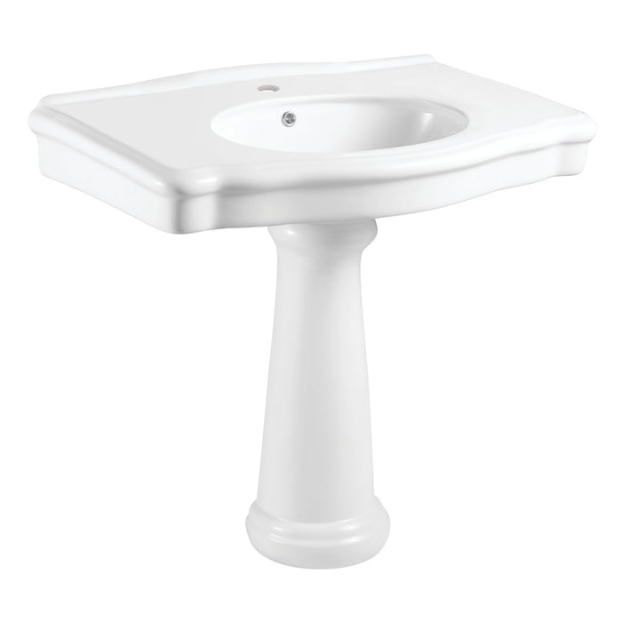 Sovereign VPB3510 35-Inch Ceramic Pedestal Sink (Single Hole), Glossy White