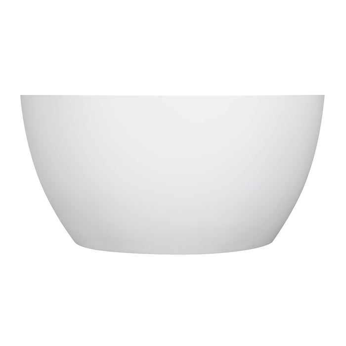 Arcticstone VRTRO454523 45-Inch Solid Surface White Stone Round Double Ended Freestanding Tub with Drain, Matte White