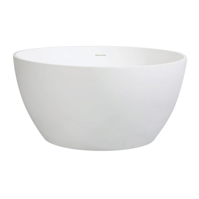 Arcticstone VRTRO454523 45-Inch Solid Surface White Stone Round Double Ended Freestanding Tub with Drain, Matte White