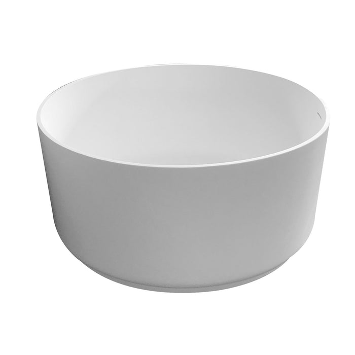 Arcticstone VRTRO515224 52-Inch Round Solid Surface Freestanding Tub with Drain, Matte White