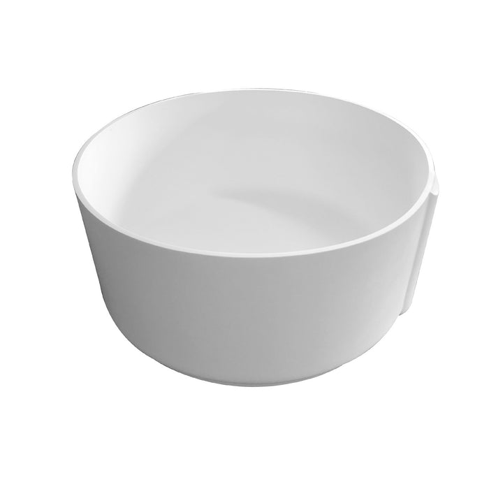 Arcticstone VRTRO515224 52-Inch Round Solid Surface Freestanding Tub with Drain, Matte White