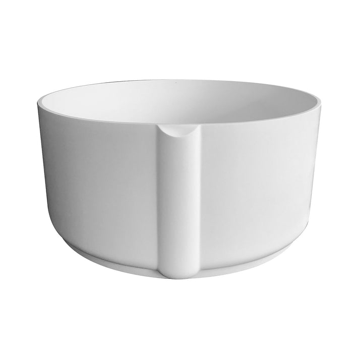 Arcticstone VRTRO515224 51-Inch Solid Surface Round Double Ended Freestanding Tub with Drain, Matte White