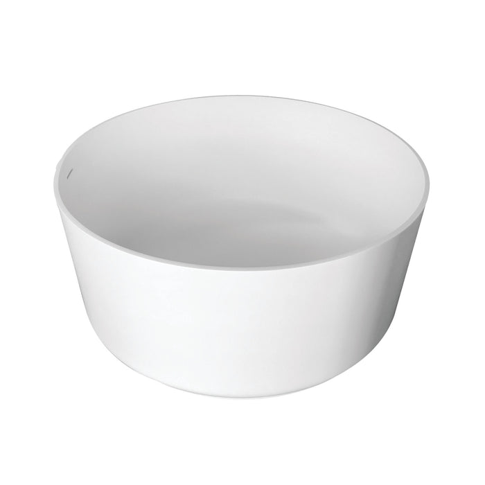 Arcticstone VRTRO515224 52-Inch Round Solid Surface Freestanding Tub with Drain, Matte White