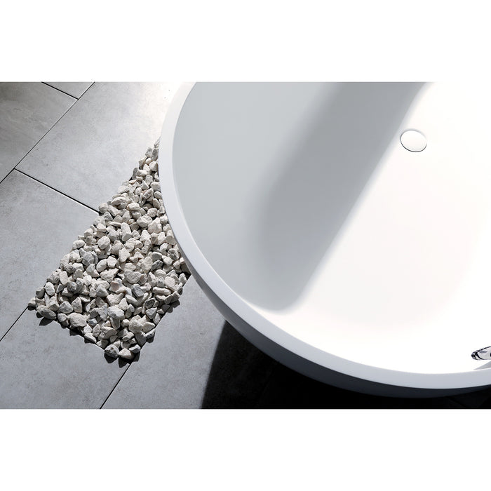 Arcticstone VRTRS703520 70-Inch Solid Surface Oval Double Ended Freestanding Tub with Drain, Matte White