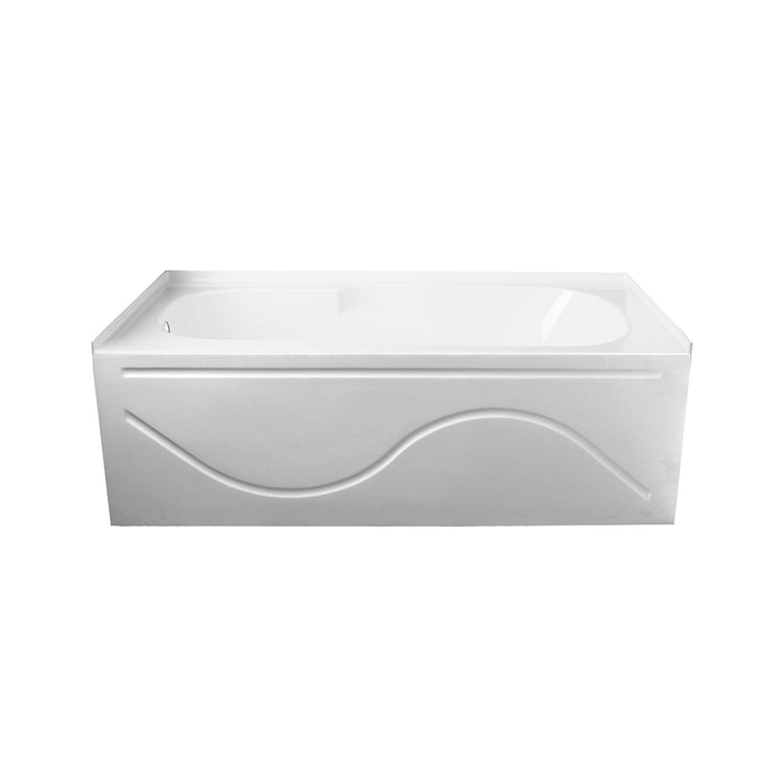 Aqua Eden VTAP603216L 60-Inch Acrylic Rectangular 3-Wall Alcove Tub with Anti Skid and Left Hand Drain Hole, Glossy White