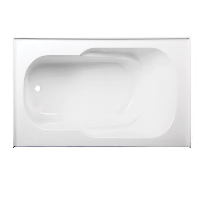 Aqua Eden VTAP603216L 60-Inch Acrylic Rectangular 3-Wall Alcove Tub with Anti Skid and Left Hand Drain Hole, Glossy White