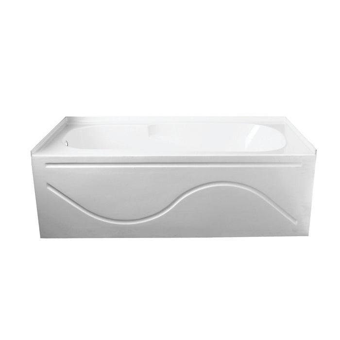 Aqua Eden VTAP603216L 60-Inch Acrylic Rectangular 3-Wall Alcove Tub with Anti Skid and Left Hand Drain Hole, Glossy White