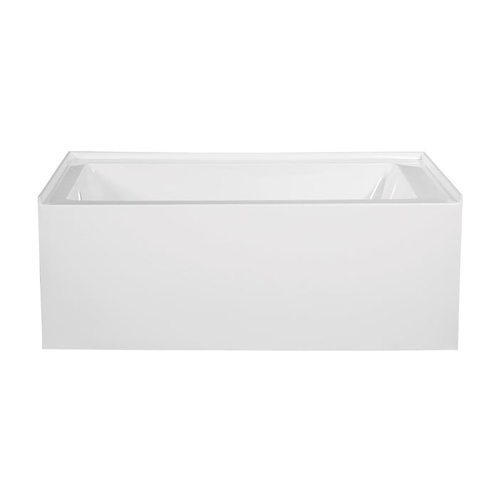 Aqua Eden VTAP603222L 60-Inch Acrylic Rectangular 3-Wall Alcove Tub, Left Hand Drain Hole, Glossy White