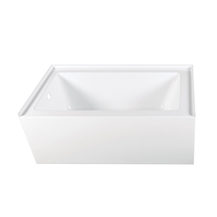 Aqua Eden VTAP603222L 60-Inch Acrylic Rectangular 3-Wall Alcove Tub, Left Hand Drain Hole, Glossy White