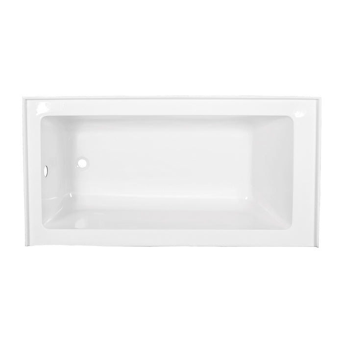 Aqua Eden VTAP603222L 60-Inch Acrylic Rectangular 3-Wall Alcove Tub, Left Hand Drain Hole, Glossy White