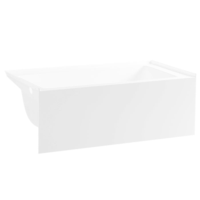 Aqua Eden VTAP603222L 60-Inch Acrylic Rectangular 3-Wall Alcove Tub, Left Hand Drain Hole, Glossy White