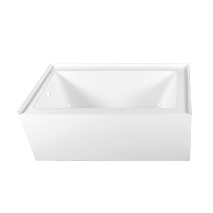 Aqua Eden VTAP603222L 60-Inch Acrylic Rectangular 3-Wall Alcove Tub, Left Hand Drain Hole, Glossy White