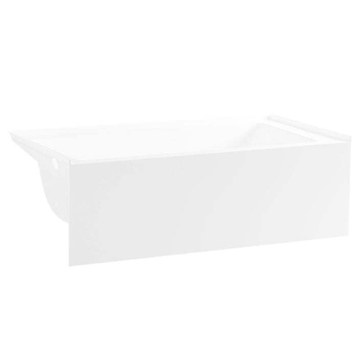 Aqua Eden VTAP663222L 66-Inch Acrylic Rectangular 3-Wall Alcove Tub, Left Hand Drain, Glossy White