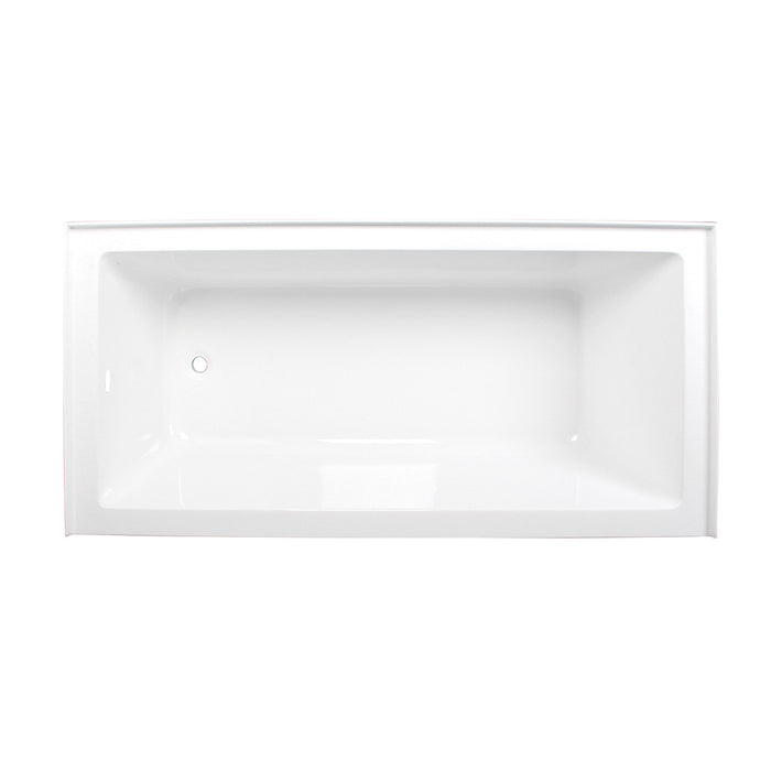 Aqua Eden VTAP663222L 66-Inch Acrylic Rectangular 3-Wall Alcove Tub, Left Hand Drain, Glossy White