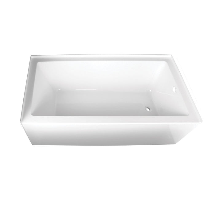 Aqua Eden VTAP663222R 66-Inch Acrylic 3-Wall Alcove Tub with Right Hand Drain Hole, White