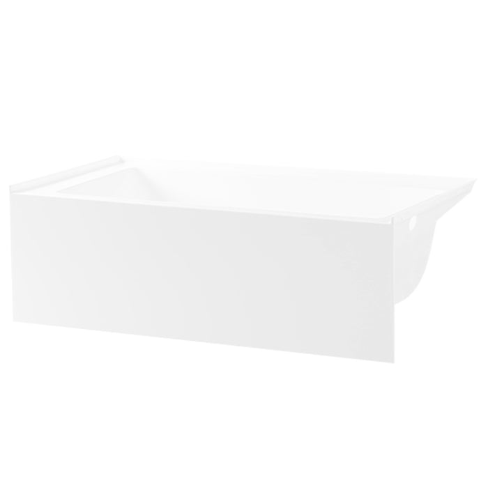 Aqua Eden VTAP663222R 66-Inch Acrylic 3-Wall Alcove Tub with Right Hand Drain Hole, White