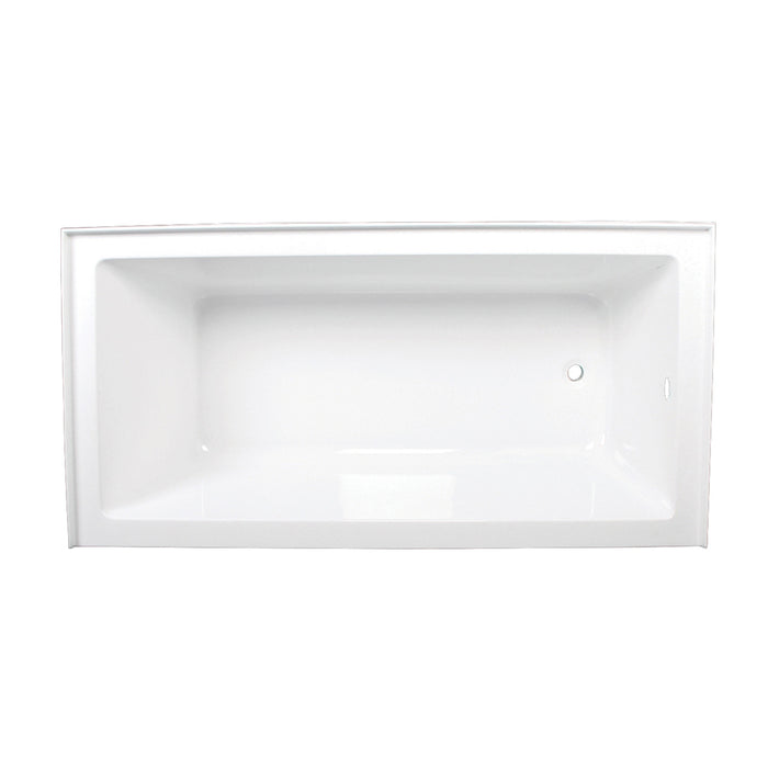 Aqua Eden VTAP663222R 66-Inch Acrylic 3-Wall Alcove Tub with Right Hand Drain Hole, White