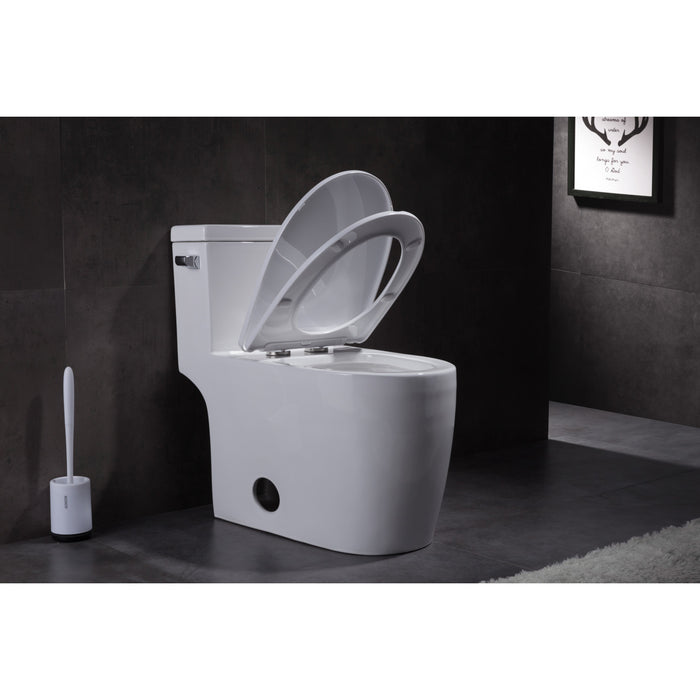 Courtyard VTC2995 Single-Flush 1.28 GPF Elongated One-Piece Toilet, White