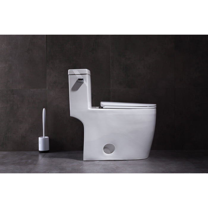 Courtyard VTC2995 Single-Flush 1.28 GPF Elongated One-Piece Toilet, White