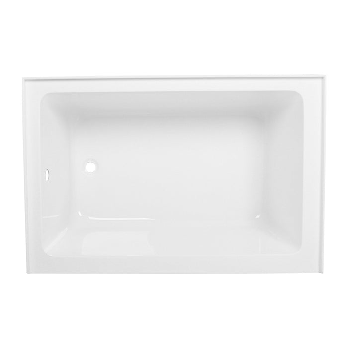 Aqua Eden VTDE483222L 48-Inch Acrylic Rectangular 3-Wall Alcove Tub, Left Hand Drain Hole, Glossy White